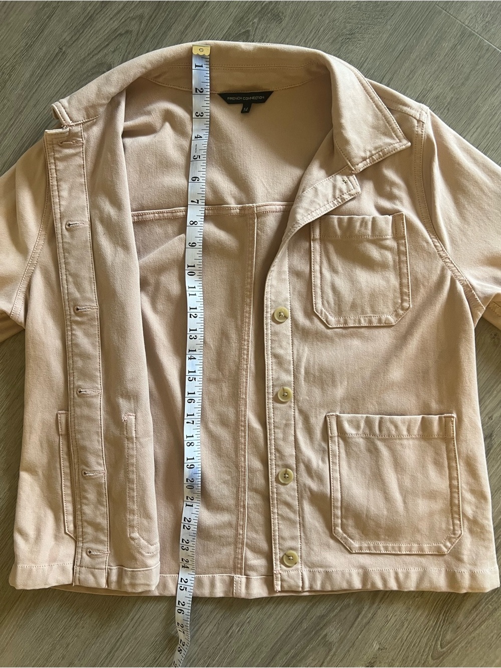 French Connection Pale Pink Cotton Jean Jacket - Picture 8 of 9